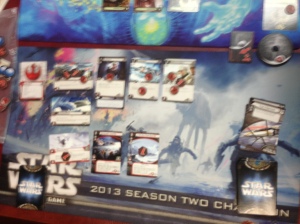 Sorry for the fuzzy image, but my friend is winning the game
